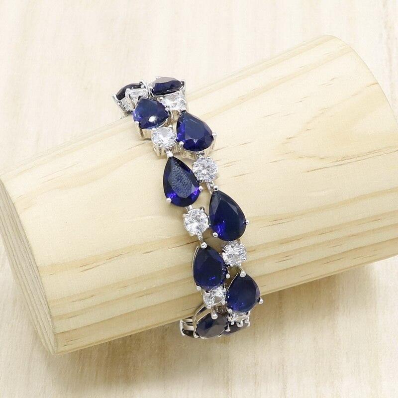 Gift for Special Occasions - Royal Blue Silver Color Jewellery Set - The Jewellery Supermarket