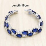 Gift for Special Occasions - Royal Blue Silver Color Jewellery Set - The Jewellery Supermarket