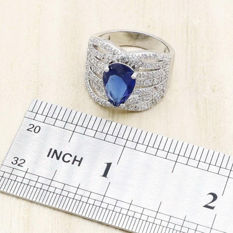 Gift for Special Occasions - Royal Blue Silver Color Jewellery Set - The Jewellery Supermarket