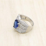 Gift for Special Occasions - Royal Blue Silver Color Jewellery Set - The Jewellery Supermarket