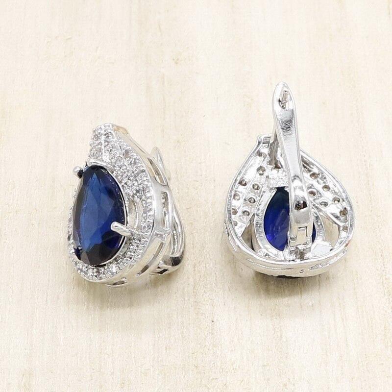Gift for Special Occasions - Royal Blue Silver Color Jewellery Set - The Jewellery Supermarket