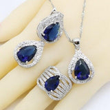 Gift for Special Occasions - Royal Blue Silver Color Jewellery Set - The Jewellery Supermarket