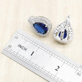 Gift for Special Occasions - Royal Blue Silver Color Jewellery Set - The Jewellery Supermarket