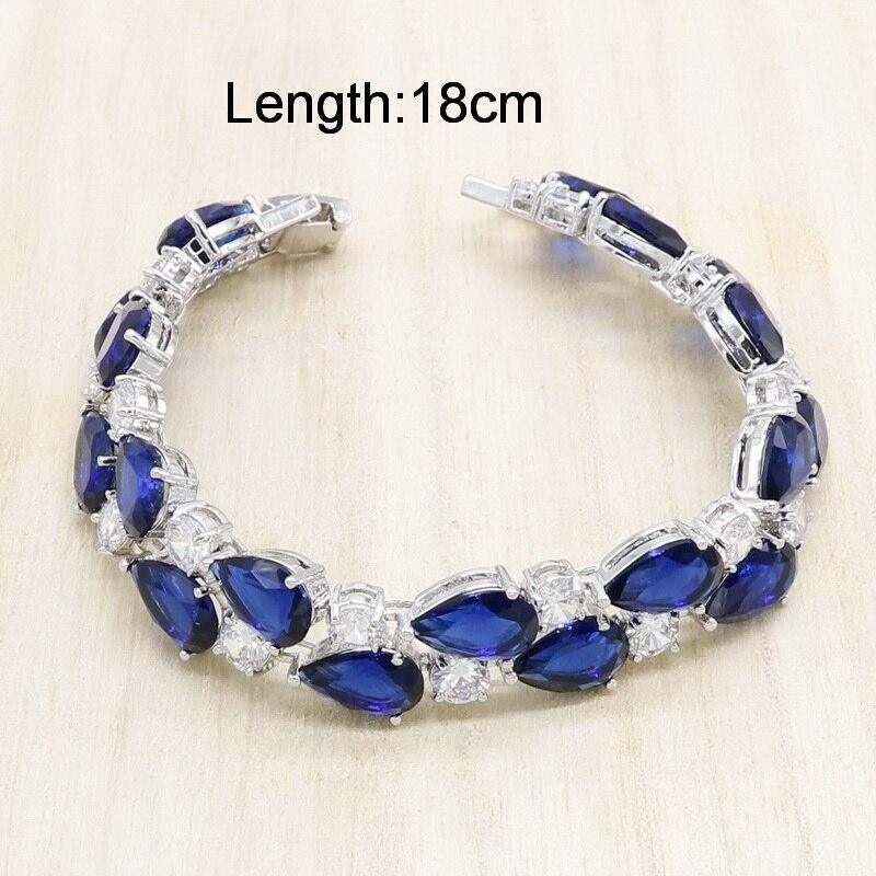 Gift for Special Occasions - Royal Blue Silver Color Jewellery Set - The Jewellery Supermarket