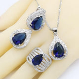 Gift for Special Occasions - Royal Blue Silver Color Jewellery Set - The Jewellery Supermarket
