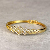 Gold Color Hollow Crystal Cuff Rhinestone Bangles Bracelet for Women - The Jewellery Supermarket