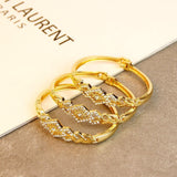 Gold Color Hollow Crystal Cuff Rhinestone Bangles Bracelet for Women - The Jewellery Supermarket