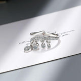 Gorgeous 925 Sterling Silver AAA Cubic Zirconia Tassel Pendant Ring - The Jewellery Supermarket