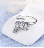Gorgeous 925 Sterling Silver AAA Cubic Zirconia Tassel Pendant Ring - The Jewellery Supermarket
