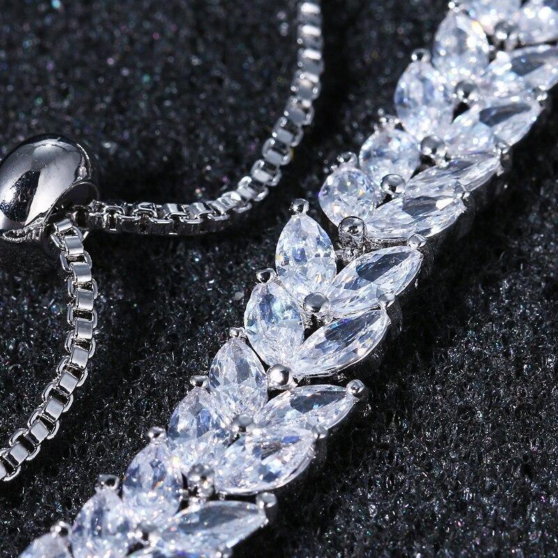 Gorgeous AAA+ Cubic Zirconia Diamonds Adjustable Charm Bracelet - The Jewellery Supermarket