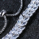 Gorgeous AAA+ Cubic Zirconia Diamonds Adjustable Charm Bracelet - The Jewellery Supermarket