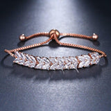 Gorgeous AAA+ Cubic Zirconia Diamonds Adjustable Charm Bracelet - The Jewellery Supermarket