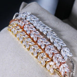 Gorgeous AAA+ Cubic Zirconia Diamonds Adjustable Charm Bracelet - The Jewellery Supermarket
