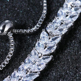 Gorgeous AAA+ Cubic Zirconia Diamonds Adjustable Charm Bracelet - The Jewellery Supermarket