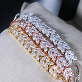 Gorgeous AAA+ Cubic Zirconia Diamonds Adjustable Charm Bracelet - The Jewellery Supermarket