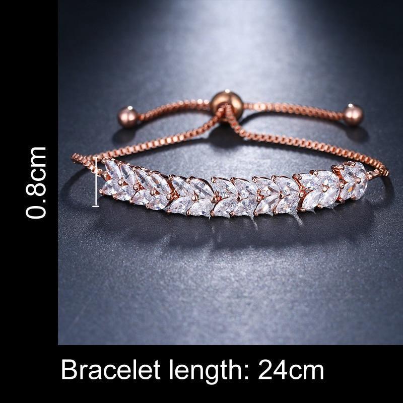 Gorgeous AAA+ Cubic Zirconia Diamonds Adjustable Charm Bracelet - The Jewellery Supermarket