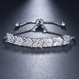 Gorgeous AAA+ Cubic Zirconia Diamonds Adjustable Charm Bracelet - The Jewellery Supermarket