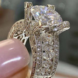 Gorgeous Big AAA+ Cubic Zirconia Diamonds Fine Wedding Anniversary Ring - The Jewellery Supermarket