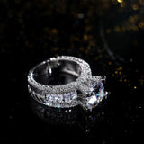Gorgeous Big AAA+ Cubic Zirconia Diamonds Fine Wedding Anniversary Ring - The Jewellery Supermarket