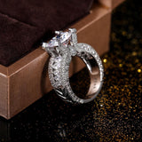 Gorgeous Big AAA+ Cubic Zirconia Diamonds Fine Wedding Anniversary Ring - The Jewellery Supermarket