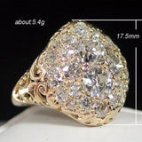 Gorgeous Gold Color Full AAA+ Cubic Zirconia Diamonds Brilliant Ring - The Jewellery Supermarket