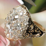 Gorgeous Gold Color Full AAA+ Cubic Zirconia Diamonds Brilliant Ring - The Jewellery Supermarket