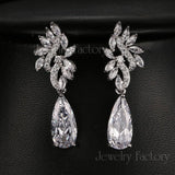 Graceful AAA Cubic Zirconia Diamonds Water Drop Bridal Earrings - The Jewellery Supermarket
