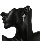 Graceful AAA Cubic Zirconia Diamonds Water Drop Bridal Earrings - The Jewellery Supermarket