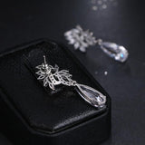 Graceful AAA Cubic Zirconia Diamonds Water Drop Bridal Earrings - The Jewellery Supermarket