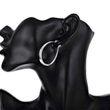 High Quality 41MM Silver Smooth Circle Big Hoop Earrings - The Jewellery Supermarket