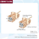 High Quality Lovely AAA Cubic Zirconia Diamonds Rose Gold Colour Earrings - The Jewellery Supermarket