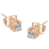 High Quality Lovely AAA Cubic Zirconia Diamonds Rose Gold Colour Earrings - The Jewellery Supermarket