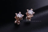 High Quality Lovely AAA Cubic Zirconia Diamonds Rose Gold Colour Earrings - The Jewellery Supermarket