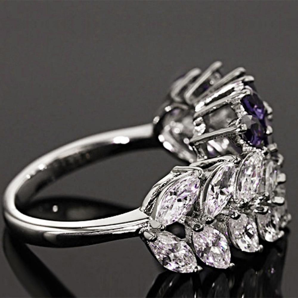 High Quality Trendy Delicate AAA Cubic Zirconia Crystal Leaves Ring - The Jewellery Supermarket