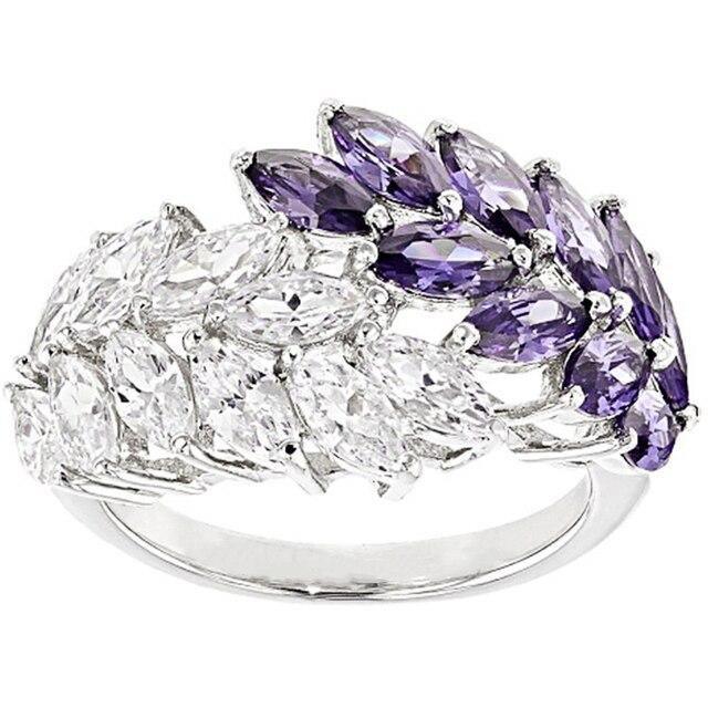 High Quality Trendy Delicate AAA Cubic Zirconia Crystal Leaves Ring - The Jewellery Supermarket