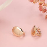 Hot Fashion Glossy Rose Gold Simple Oval High Quality Earrings - The Jewellery Supermarket