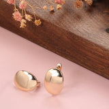 Hot Fashion Glossy Rose Gold Simple Oval High Quality Earrings - The Jewellery Supermarket