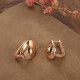 Hot Fashion Glossy Rose Gold Simple Oval High Quality Earrings - The Jewellery Supermarket
