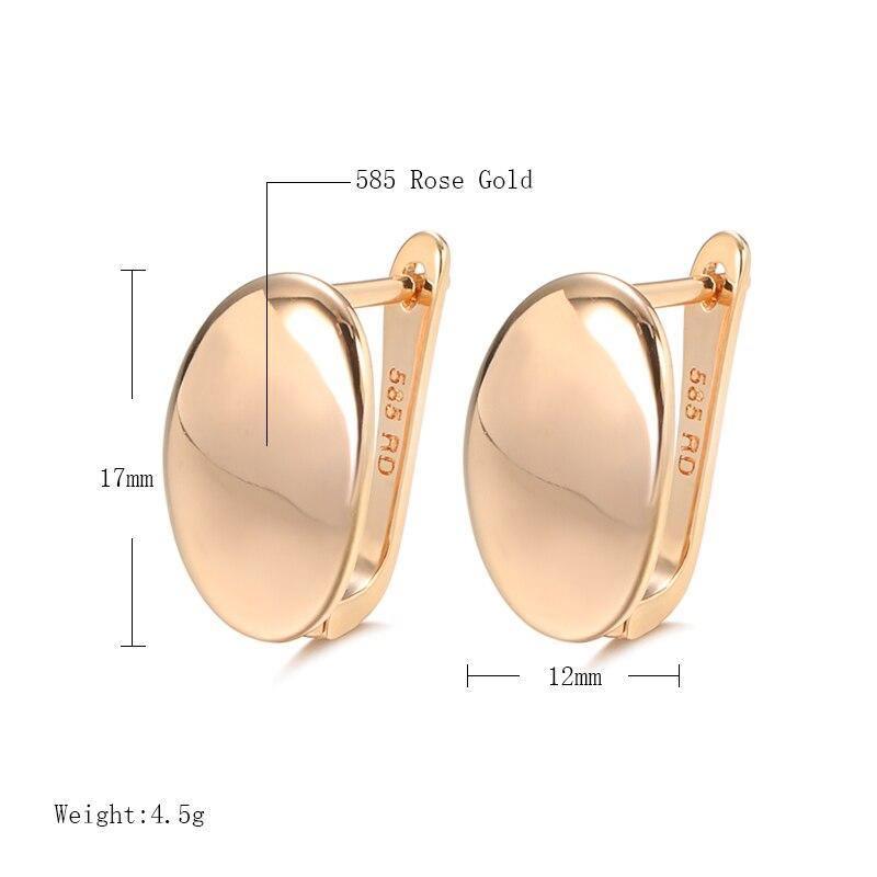 Hot Fashion Glossy Rose Gold Simple Oval High Quality Earrings - The Jewellery Supermarket