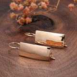 Hot Fashion Long Square Glossy Rose Gold Classic Simple Earrings - The Jewellery Supermarket
