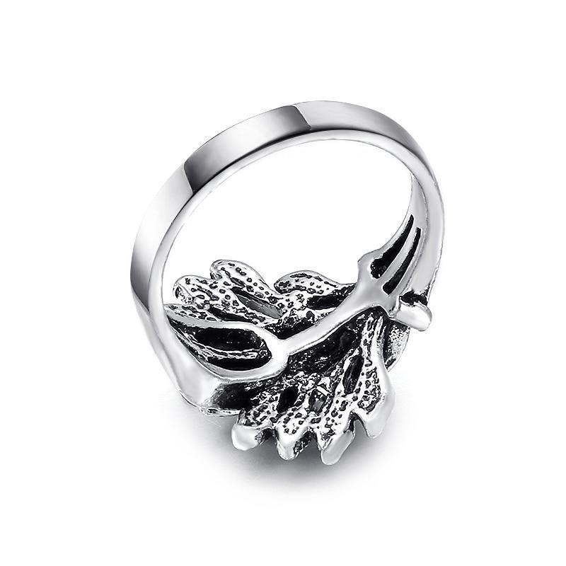 Hot Vintage Tibetan Silver Mosaic Black Crystal Vintage Jewellery Ring - The Jewellery Supermarket