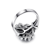 Hot Vintage Tibetan Silver Mosaic Black Crystal Vintage Jewellery Ring - The Jewellery Supermarket