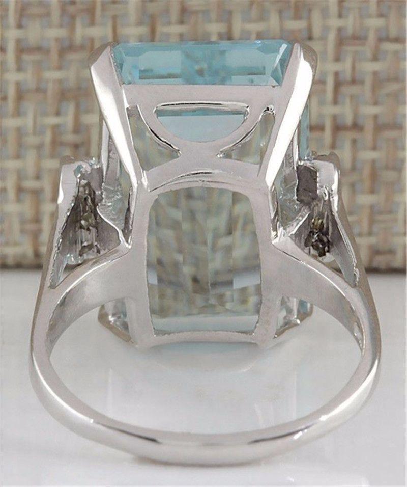 Hyperbole Huge Sky Blue AAA Cubic Zircon Crystal Prong Setting Ring - The Jewellery Supermarket