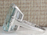 Hyperbole Huge Sky Blue AAA Cubic Zircon Crystal Prong Setting Ring - The Jewellery Supermarket