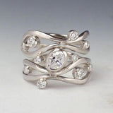 Hyperbole Irregular Geometric Shape Versatile Style Silver Color AAA+ CZ Crystals Ring - The Jewellery Supermarket