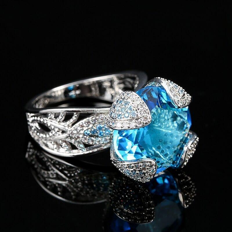 Lucky Tree Gun Black Mosaic Red Zircon Stone Vintage Ring - The Jewellery Supermarket