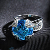 Lucky Tree Gun Black Mosaic Red Zircon Stone Vintage Ring - The Jewellery Supermarket
