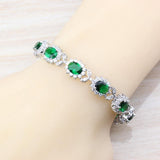 Luxury 925 Silver Bridal Jewelry Sets Green Cubic Zircon - Best Online Prices by Jewellery Supermarket - The Jewellery Supermarket