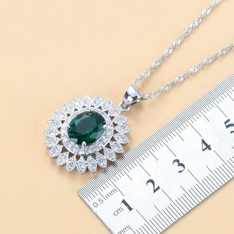 Luxury 925 Silver Bridal Jewelry Sets Green Cubic Zircon - Best Online Prices by Jewellery Supermarket - The Jewellery Supermarket