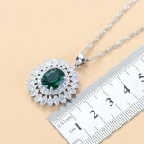 Luxury 925 Silver Bridal Jewelry Sets Green Cubic Zircon - Best Online Prices by Jewellery Supermarket - The Jewellery Supermarket